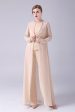 Champagne Long Coat 3 Pieces Mother of the Bride Pant Suits For Sale