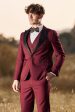 3 Pieces Peak Lapel Burgundy Men s Prom Suits Online now