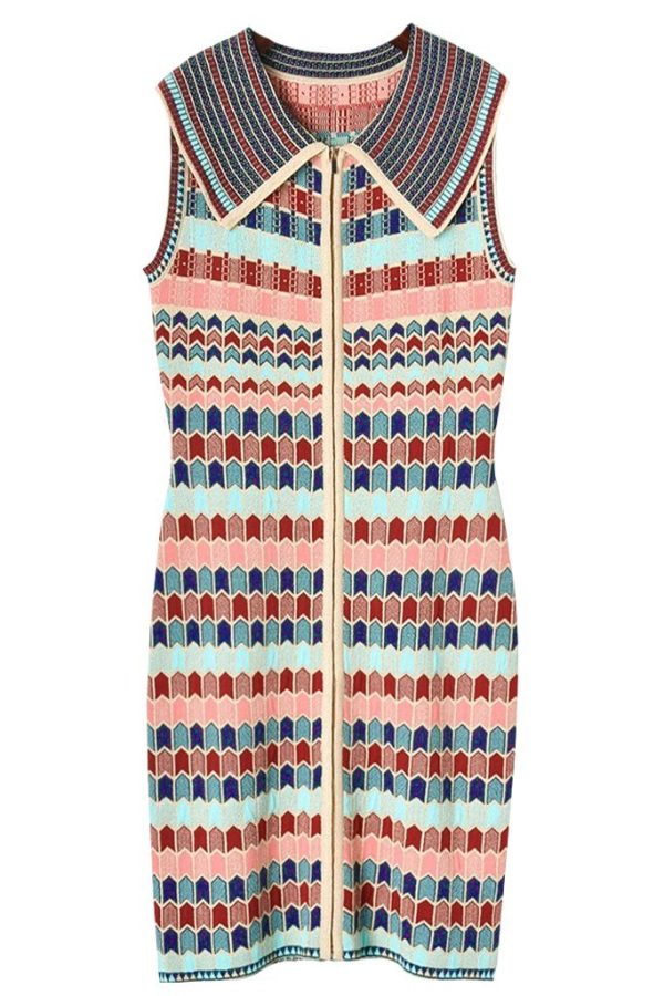 Bronte Retro Sleeveless Knit Dress For Cheap