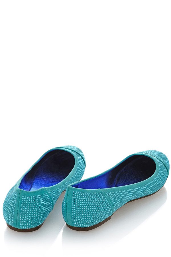 BLINK AUGUSTA Teal Studded Ballerinas Online Hot Sale