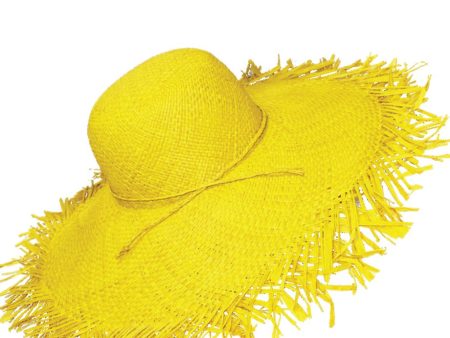 Avoria Yellow Handmade Madagascar Hat Online now