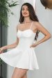 Simple White A-Line Spaghetti Straps Short Graduation Dress Hot on Sale