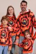 Spooky Orange Skeleton Print Hooded Family Sweatshirts Cheap