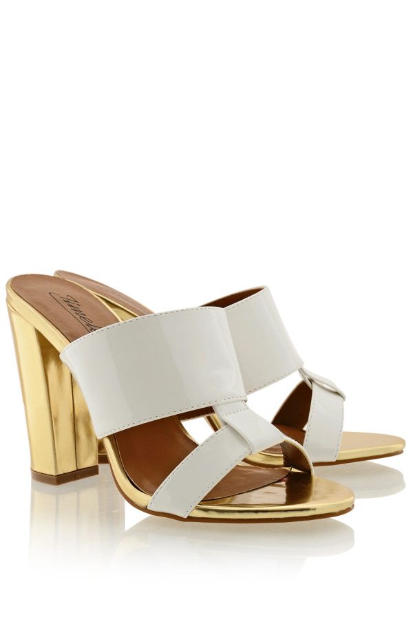 AMY White Gold Mules Online Sale