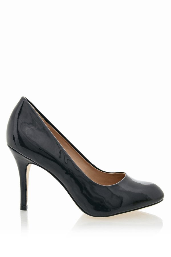 ALDITH Blue Black Patent Leather Pumps Discount