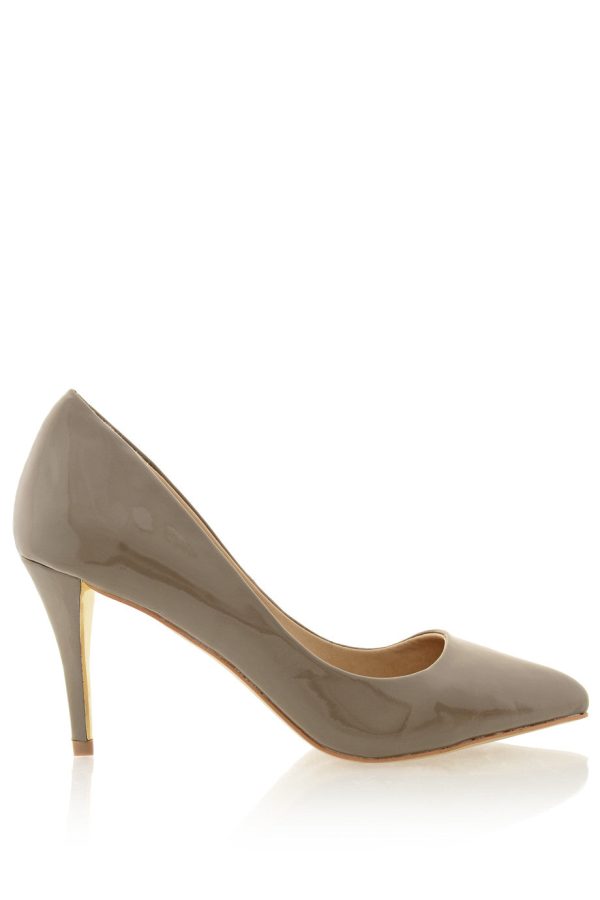 AGNES Taupe Patent Court Pumps Online Hot Sale