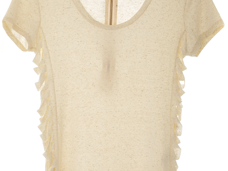 CARLOS MIELE SHREDDED Off White Top For Sale