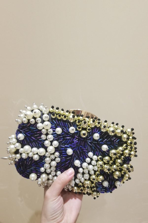 Luxury Black Beaded Handbag Supply