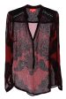 JAEDA Raspberry Sheer Paisley Top Sale