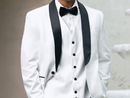 White Shawl Lapel One Button 3 Piece Men s Prom Suits Online Sale