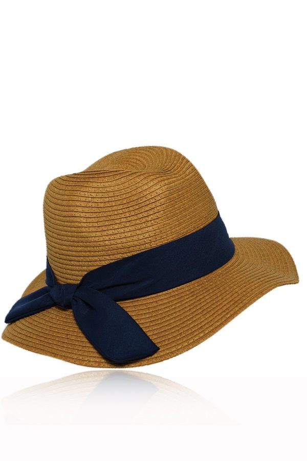 Arony Camel Blue Hat with Blue Ribbon For Sale