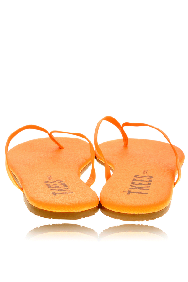 ZINCS Orange Leather Thong Sandals Online