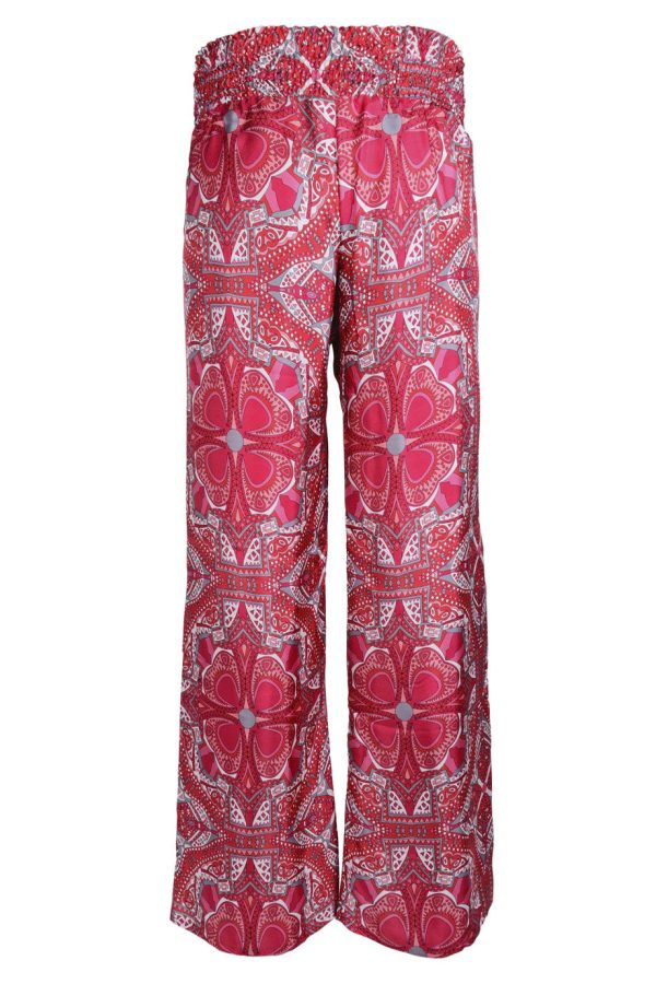 MANOLA Coral Print Silk Pants Discount