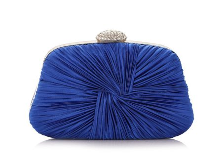 Luxury Royal Blue Pleated Handbag on Sale