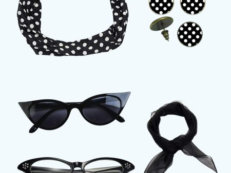 Black 1920s Party Five Pieces Accessories Sets Online