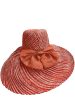 Ainsley Red Coral Wide Handmade Madagascar Hat on Sale