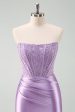 Sparkly Purple Strapless Bodycon Short Homecoming Dress Sale