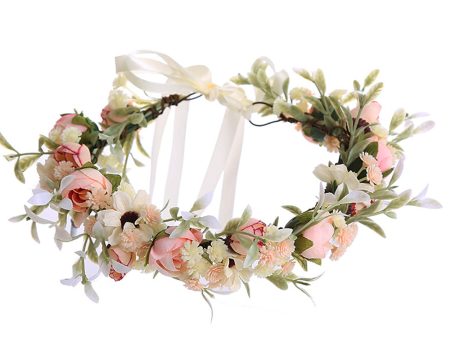 Blush Camellia Floral Crown Bridal Wedding Headband Online