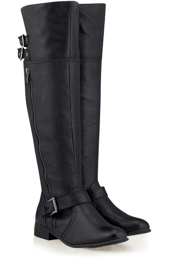 BASILIA Black Thigh-High Riding Boots Sale