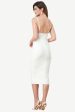 V-Neck Keyhole White Party Dress with Ruffles Online Hot Sale