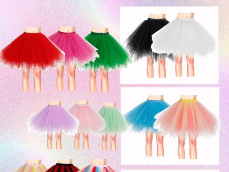 [US WAREHOUSE]Layered Tulle Petticoat Halloween Tutu Dance Skirt[2 For $9.99]-Random Color Fashion