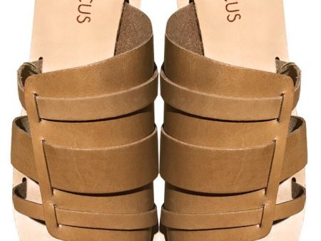 Desmi Beige Leather Sandals Online now