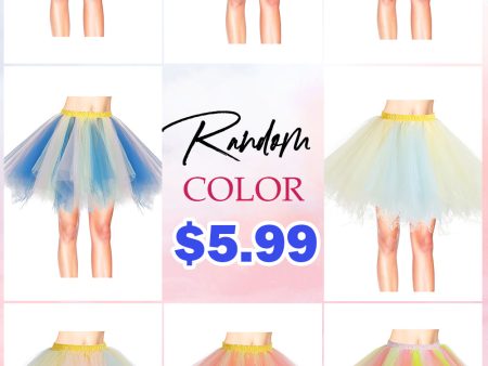 [US WAREHOUSE] Tutu Costume Skirt 1950s Tulle Petticoat-Random Color Discount