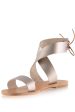 Agathe Platinum Gold Leather Sandals Supply