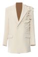 Beige Oversize Women Blazer with 3D Butterflies Online Hot Sale