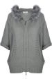 FELICIA Grey Fur Hooded Cardigan For Discount