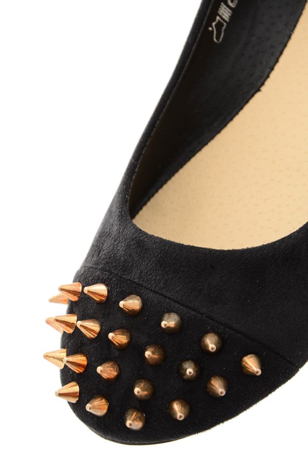 BATILDA Black Studded Ballerinas For Discount