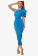 Blue One Shoulder Bodycon Party Dress For Discount