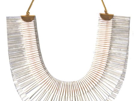 RA Double White Fabric Necklace on Sale