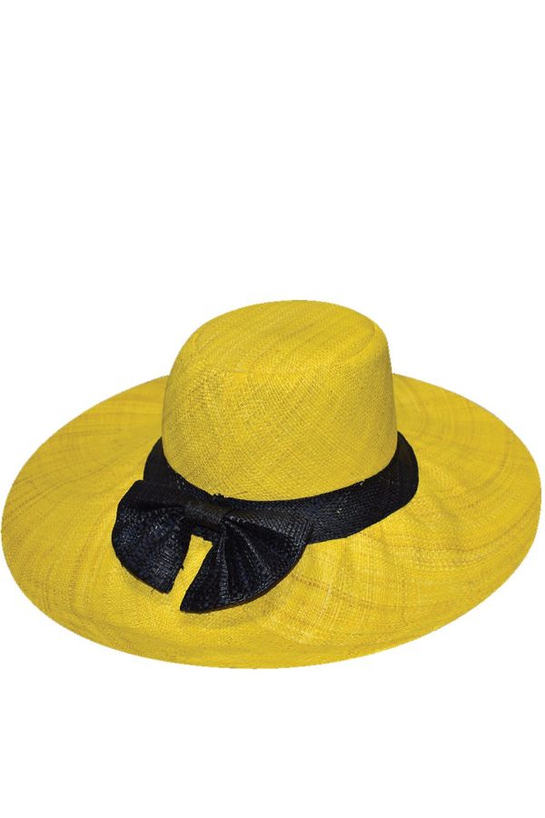 Alondra Yellow Wide Handmade Madagascar Hat Online Hot Sale