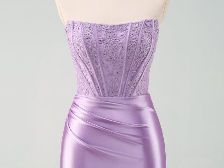 Sparkly Purple Strapless Bodycon Short Homecoming Dress Sale