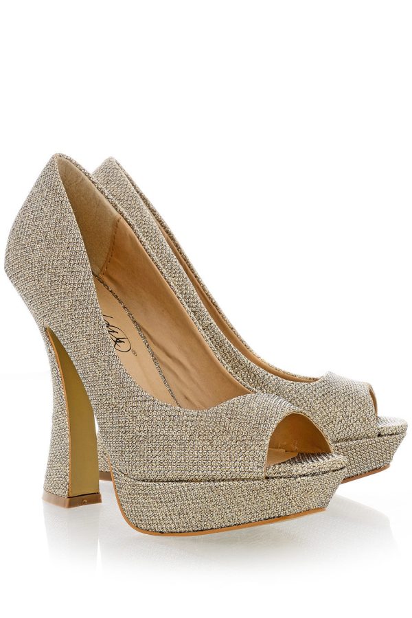 MEGAN Gold Glitter Platforms on Sale