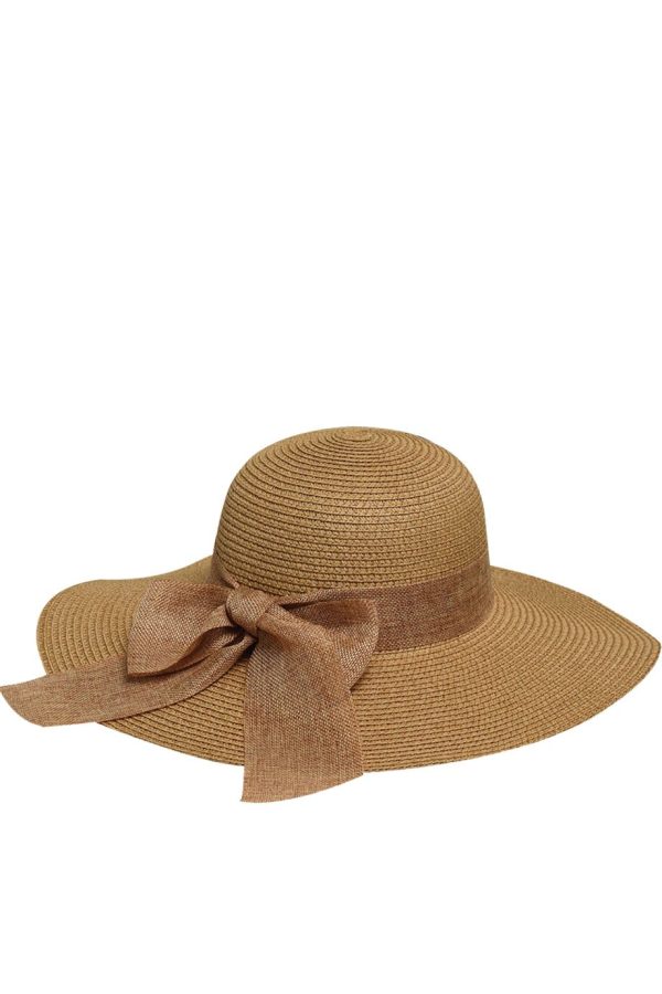 Arleen Straw Hat with Ribbon For Discount