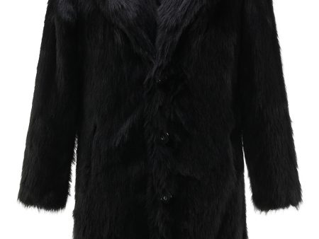 Black Soft Faux Fur Coat for Men Online Hot Sale