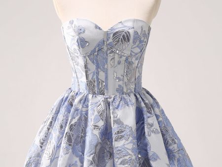 Blue Corset A Line Sweetheart Homecoming Dress Online Hot Sale