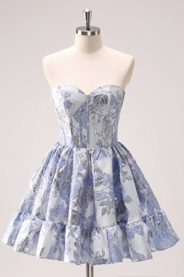 Blue Corset A Line Sweetheart Homecoming Dress Online Hot Sale