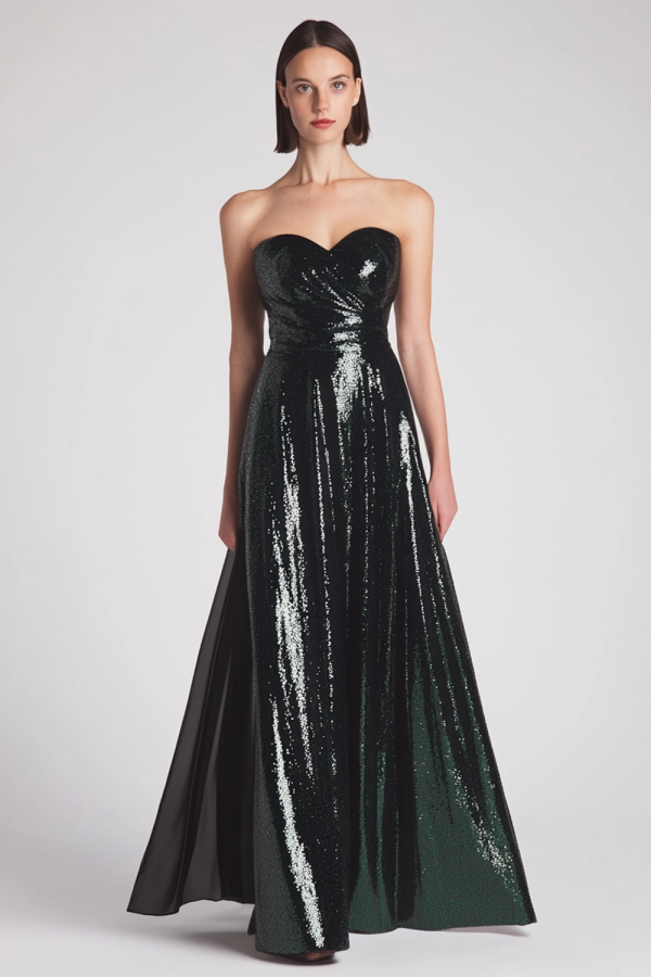 Sparkly Dark Green Sweetheart Long Formal Dress For Discount