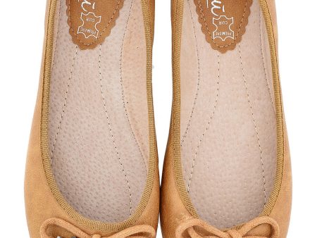 JEMINA Camel Crystal Ballerinas Online Sale