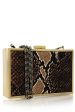 SHALI Brown Snake Skin Clutch Online Hot Sale