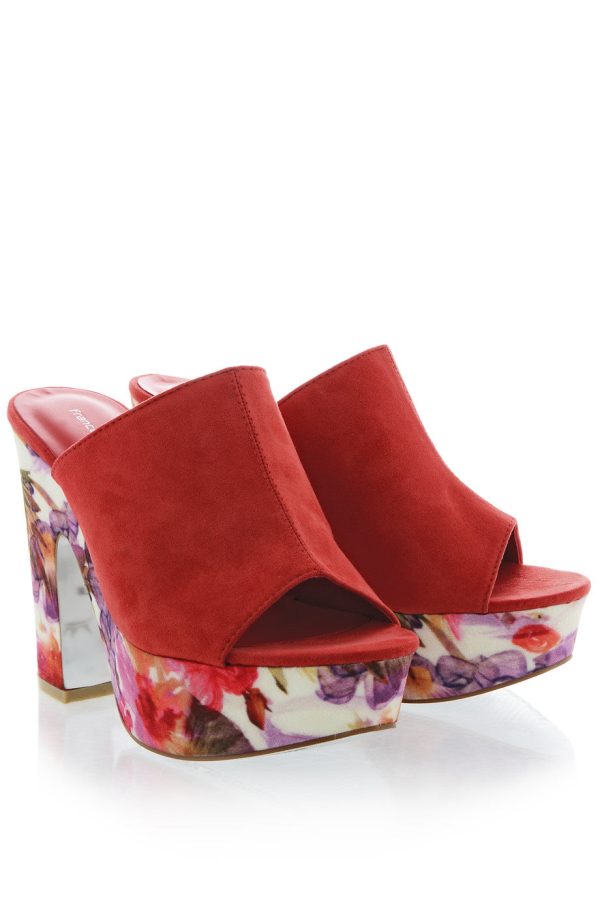 FRANCESCO MILANO PRIMAVERA Red Floral Sandals For Cheap