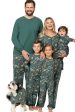 Animal Print Dark Green Matching Pajamas Set Online Sale