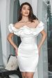 Simple White Bodycon Off the Shoulder Short Graduation Dress Fashion