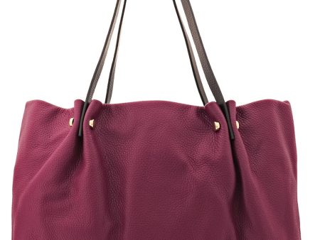 CAPOVERSO ADRIA Prune Leather Tote Bag Fashion