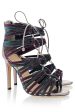 CECCONELLO ALESIA Purple Petrol Cord Heeled Sandals For Cheap