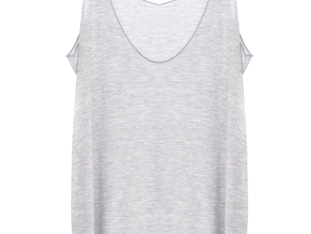 ENZA COSTA VISCOSE Light Grey Loose Tank Hot on Sale