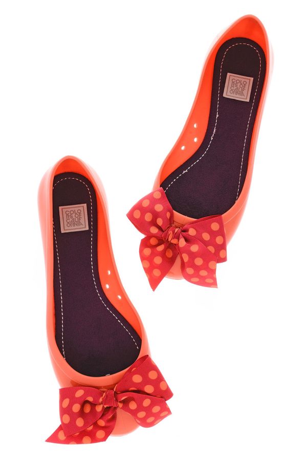 COLORS OF CALIFORNIA CHIC IN THE CITY Coral Dot Ballerinas Online